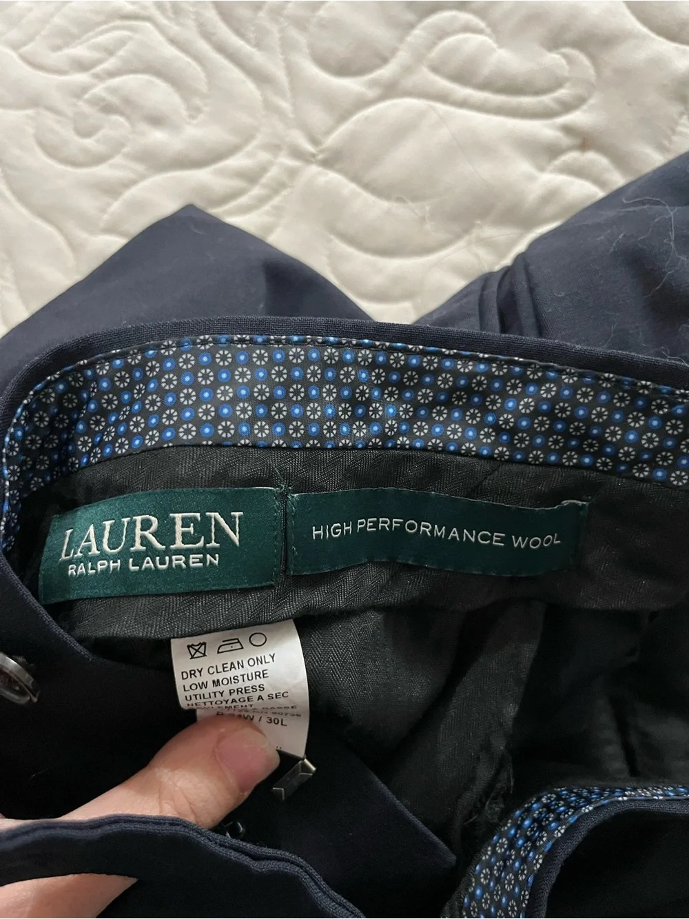 Lauren Ralph Lauren Wool Blend Men's Navy Dress Pants 34x30